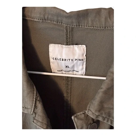 Celebrity Pink Olive Green Utility Jumpsuit Short Sleeve Boiler Suit XL - Picture 5 of 5